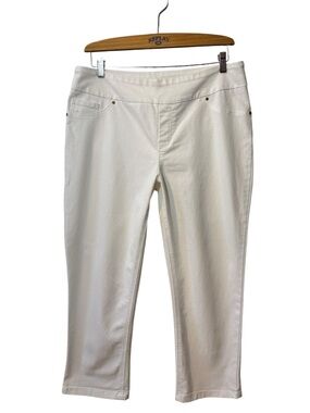 2/$25 Peck & Peck White Curve Perfect Pull on Jegging Capri Cropped Pants Sz 14